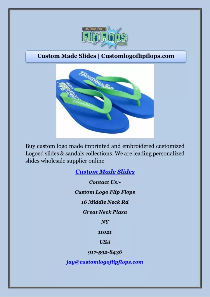 custom made slides customlogoflipflops com