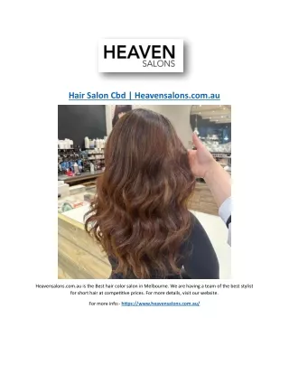 Hair Salon Cbd | Heavensalons.com.au