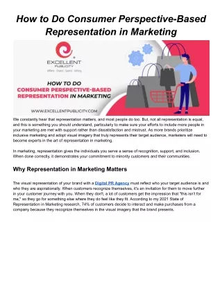 How to Do Consumer Perspective-Based Representation in Marketing
