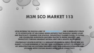 M3M SCO MARKET 113