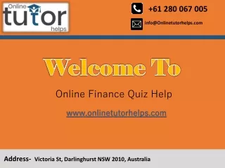 Online Finance Quiz Help