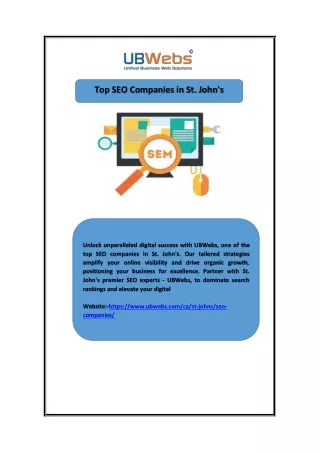 Top SEO Companies in St. John's