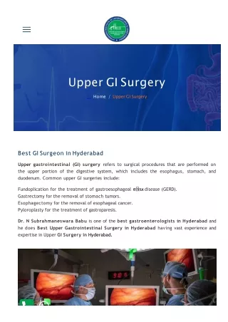 Best Surgical Gastroenterologist in Hyderabad | GI Surgeon: Dr. N. Subrahmaneswa