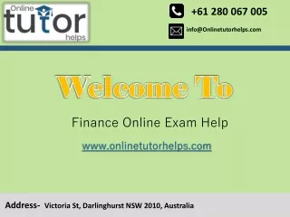 Finance Online Exam Help