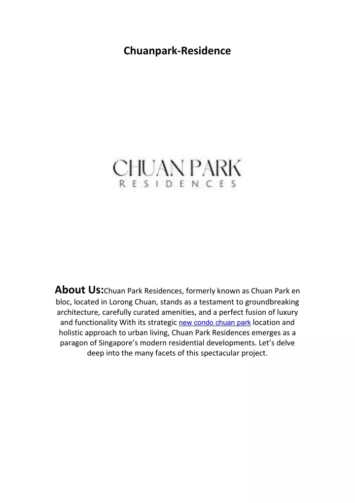 chuanpark residence