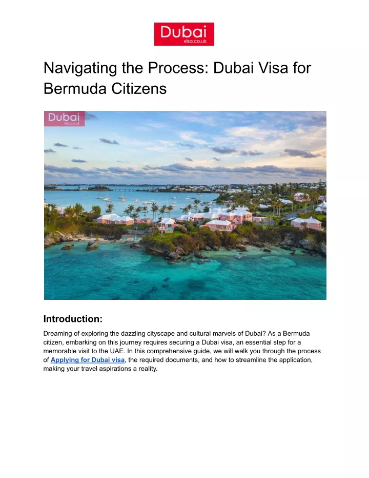 navigating the process dubai visa for bermuda