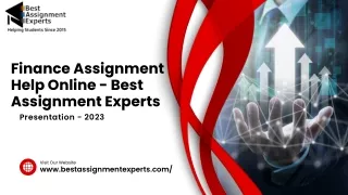 Finance Assignment Help Online - Best Assignment Experts