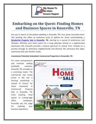 Embarking on the Quest Finding Homes and Business Spaces in Knoxville