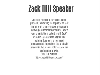 Zack Tlili Speaker