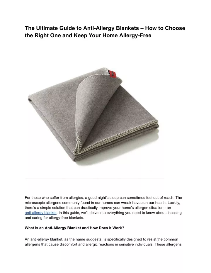 the ultimate guide to anti allergy blankets