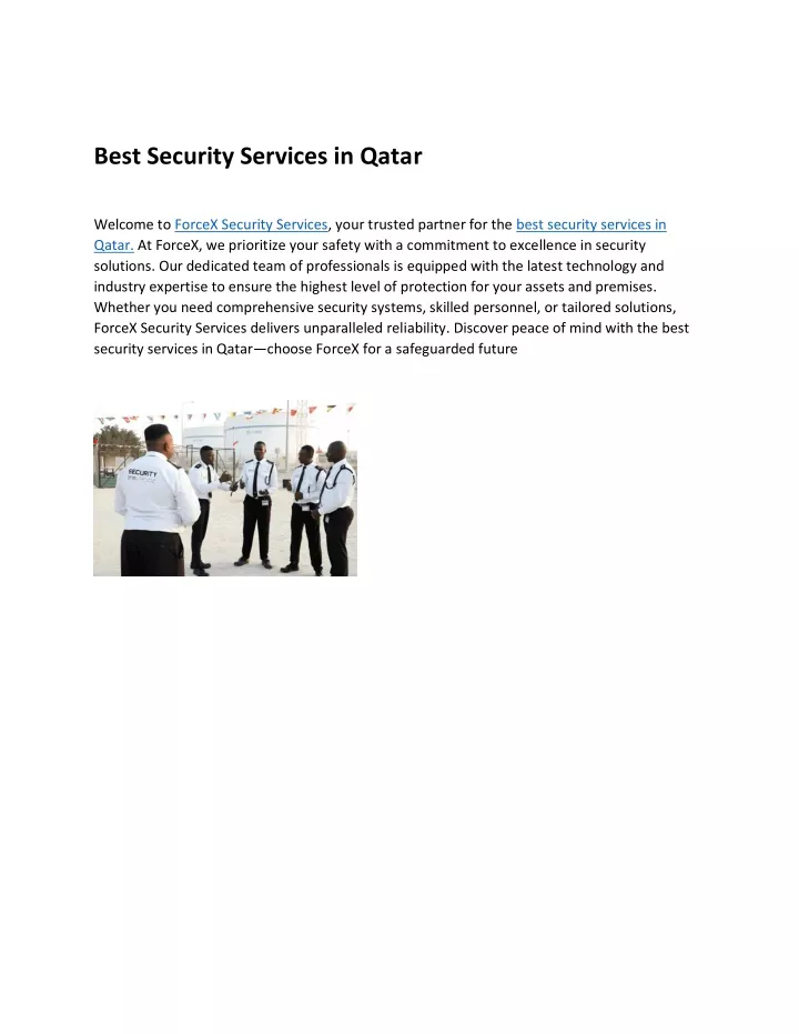 best security services in qatar