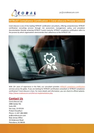 hitrust compliance certification coral esecure