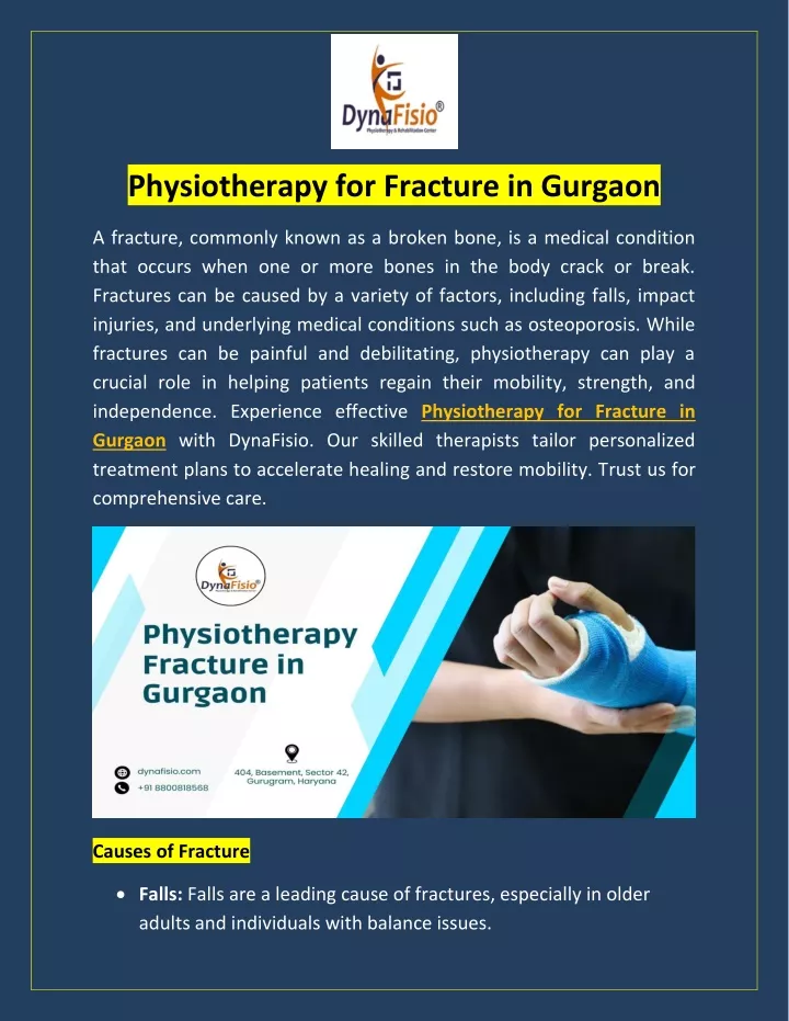 physiotherapy for fracture in gurgaon