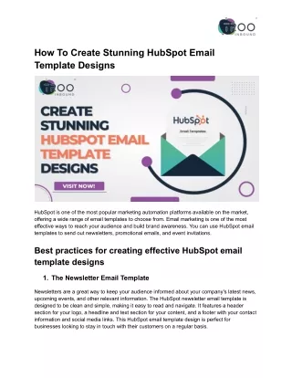 How To Create Stunning HubSpot Email Template Designs