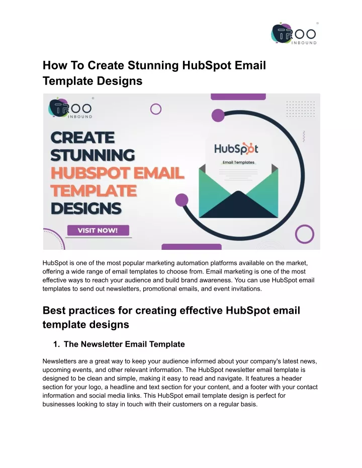 how to create stunning hubspot email template
