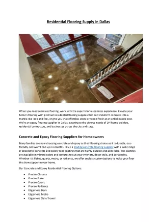 Residential Flooring Supply in Dallas