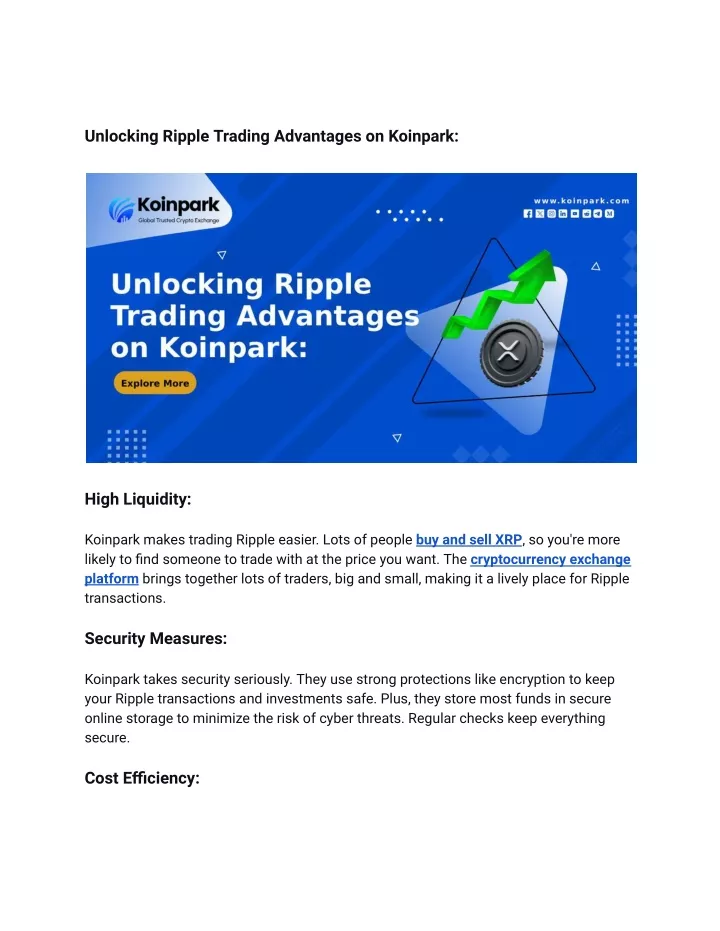 unlocking ripple trading advantages on koinpark