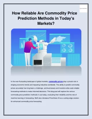 how reliable are commodity price prediction
