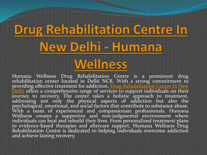 drug rehabilitation centre in new delhi humana wellness