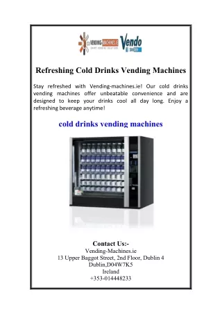 Refreshing Cold Drinks Vending Machines