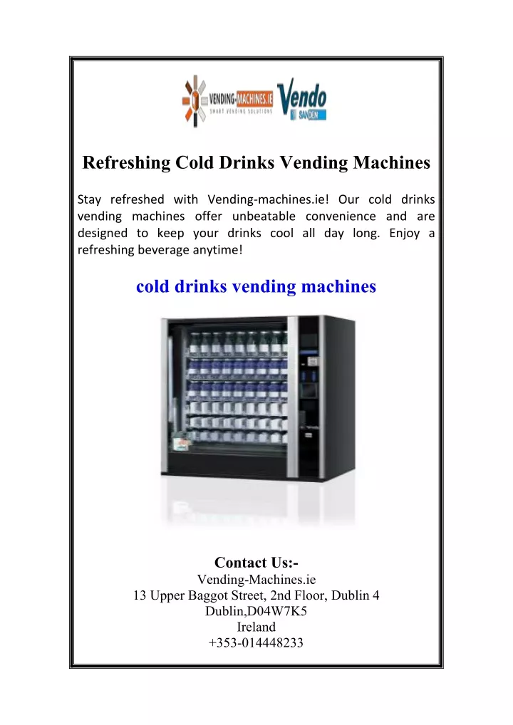 refreshing cold drinks vending machines