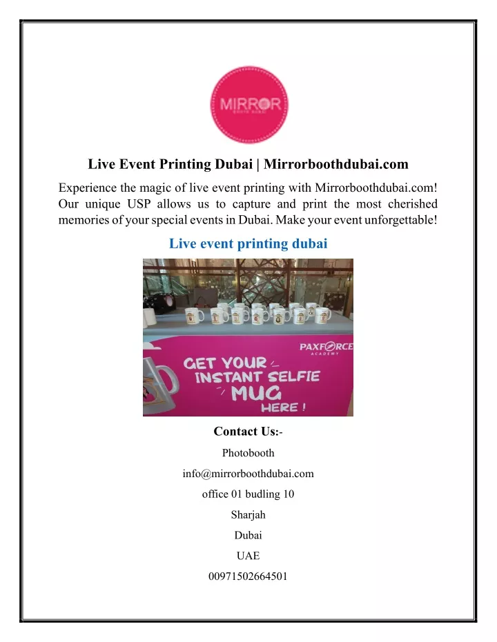 live event printing dubai mirrorboothdubai com