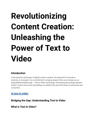 Ai text to video