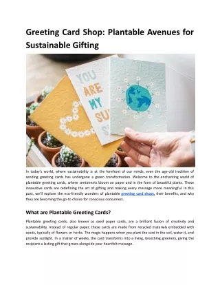 Embrace Eco-Conscious Gifting with our Plantable Greeting Cards