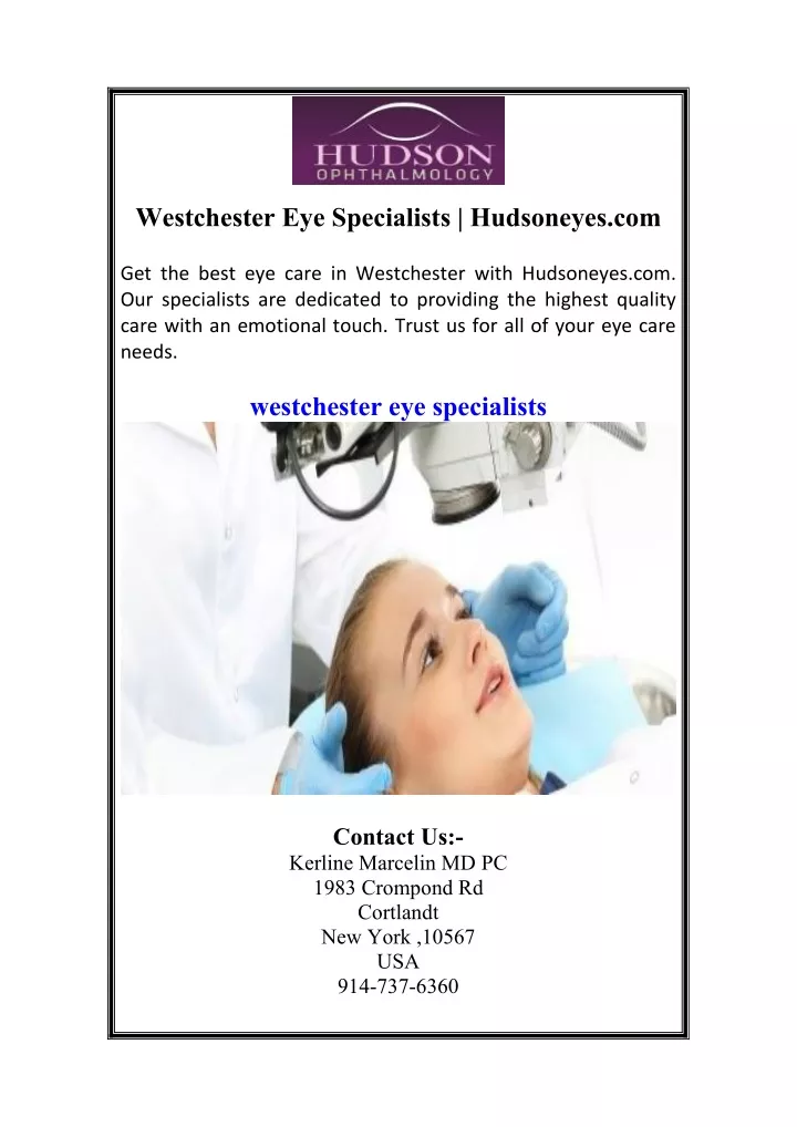 westchester eye specialists hudsoneyes com