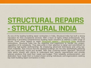 building repair contractors mumbai - Structural India