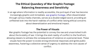 The Ethical Quandary of War Graphic Footage Balancing Awareness and Sensitivity