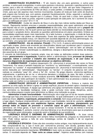 administra o eclesi stica e ele mesmo