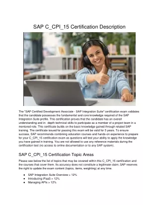 SAP C_CPI_15 Certification Description