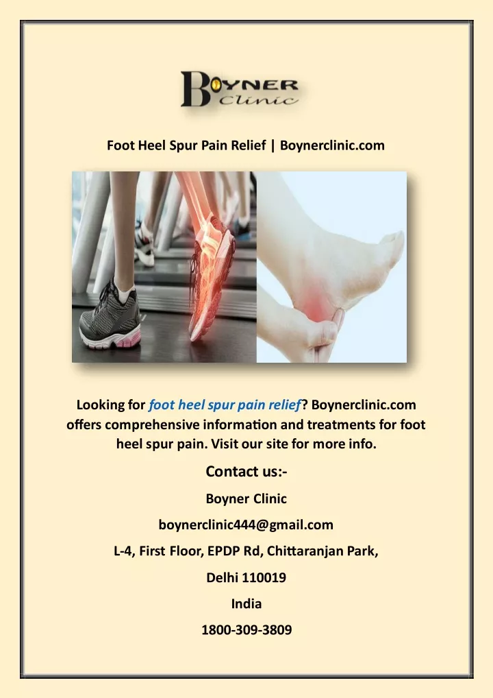 foot heel spur pain relief boynerclinic com