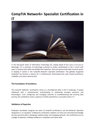 comptia network specialist certification in it