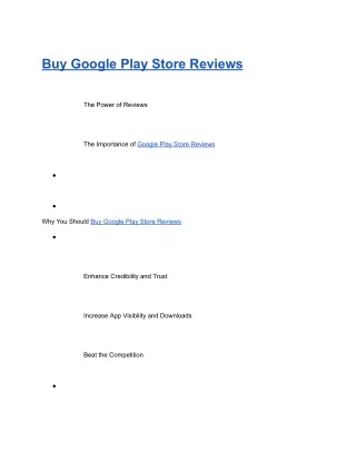 Buy Google Play Store Reviews