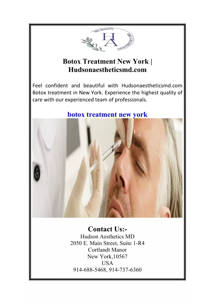 botox treatment new york hudsonaestheticsmd com