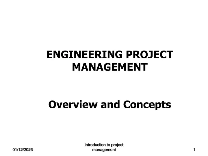 engineering project management overview