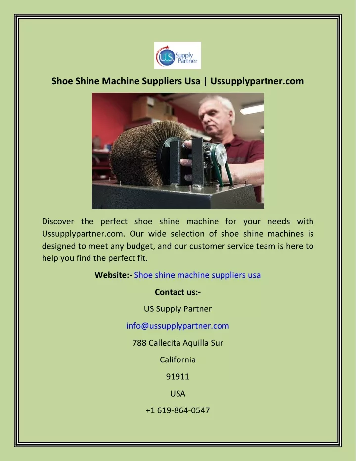 shoe shine machine suppliers usa ussupplypartner