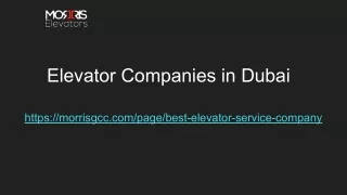 Elevator Companies in Dubai