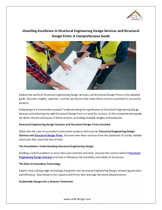 unveiling excellence in structural engineering