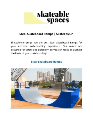 Steel Skateboard Ramps Skateable.in
