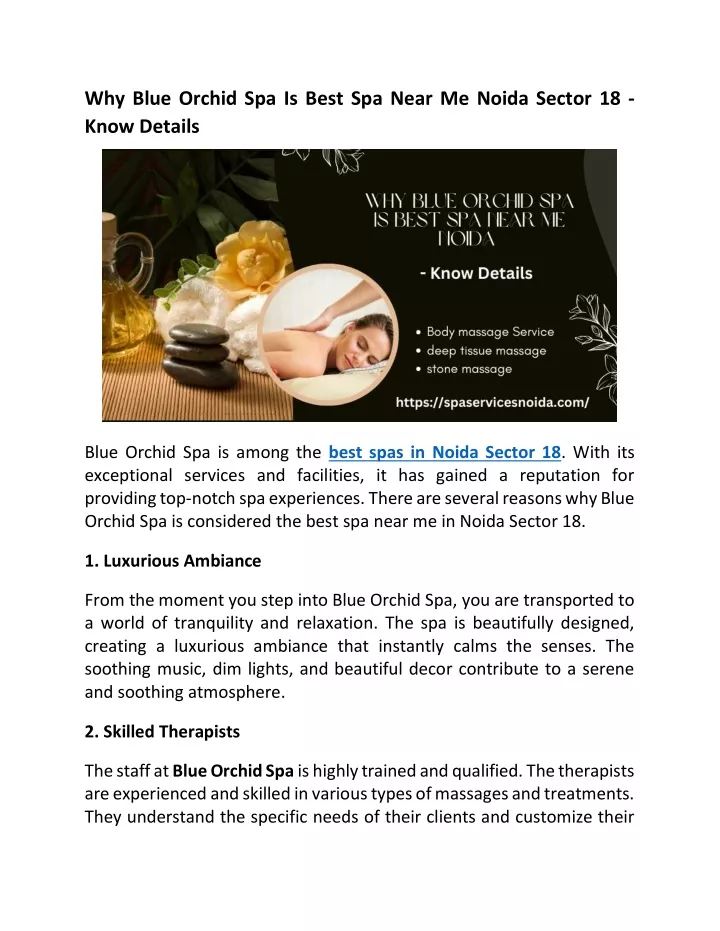 why blue orchid spa is best spa near me noida