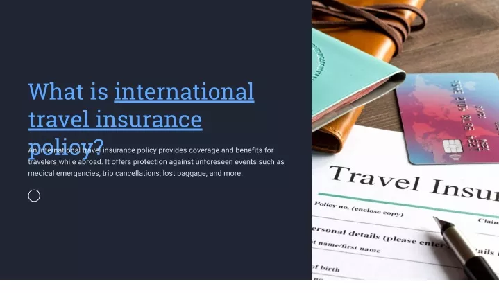 what is international travel insurance policy