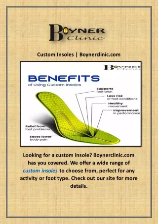 custom insoles boynerclinic com