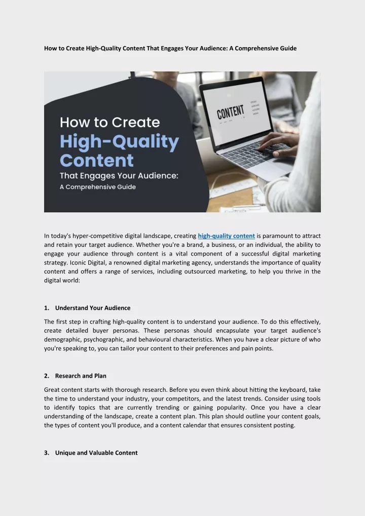 how to create high quality content that engages