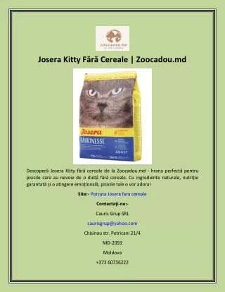 Josera Kitty Fără Cereale  Zoocadou.md