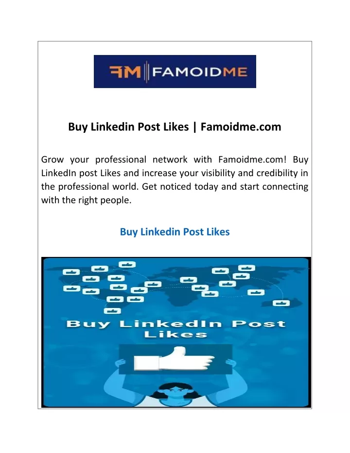 buy linkedin post likes famoidme com
