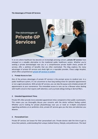the advantages of private gp services