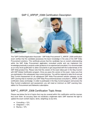 SAP C_ARP2P_2308 Certification Description